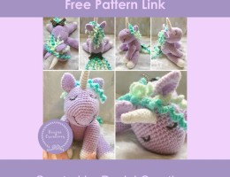Sleepy Lavender Crochet Unicorn