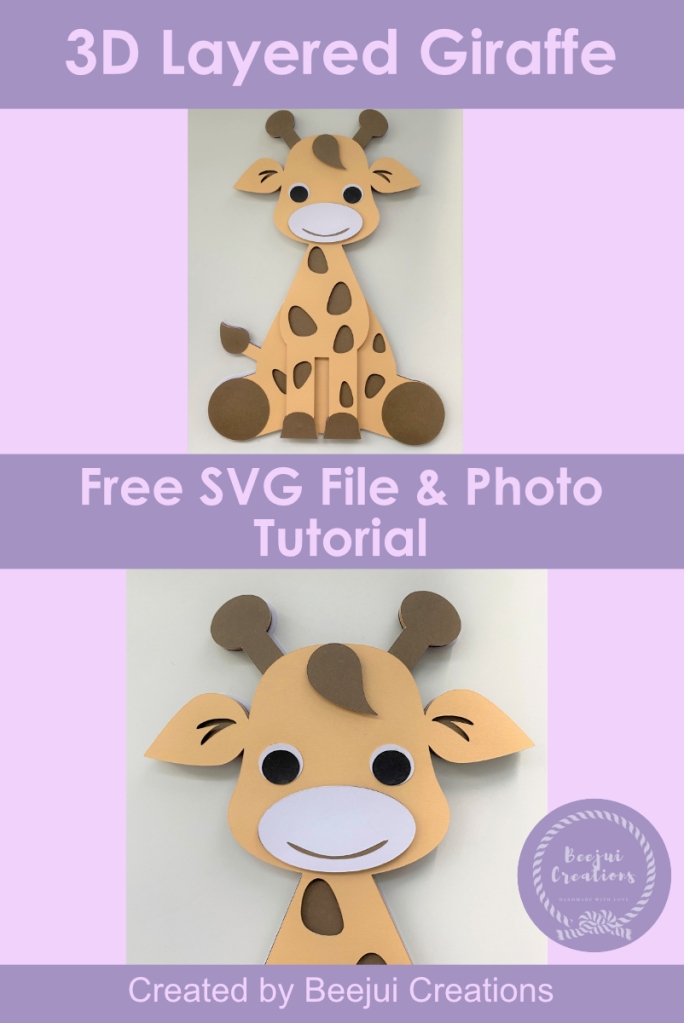 Free 3D Layered Giraffe - SVG File