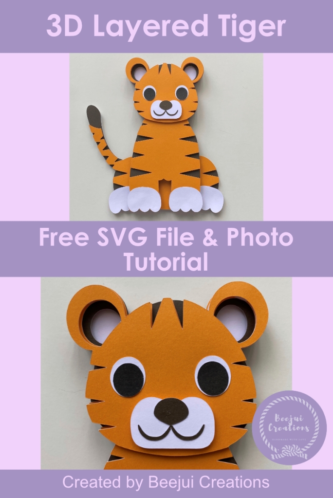 3D Layered Tiger SVG Free File & Tutorial